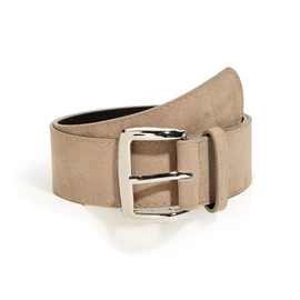 XMQBIEE Women's Wide Suede Leather Belt - Brown Fashion Waist Belt with Gold Silver Buckle for Dresses Jeans Coats