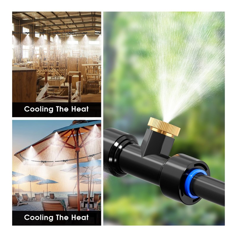 Cureder Misting Cooling System, 26FT (8M) Misting Line + 7