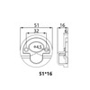 heyous Hidden Recessed Furniture Handle Stainless Steel 51x16mm Round Flush