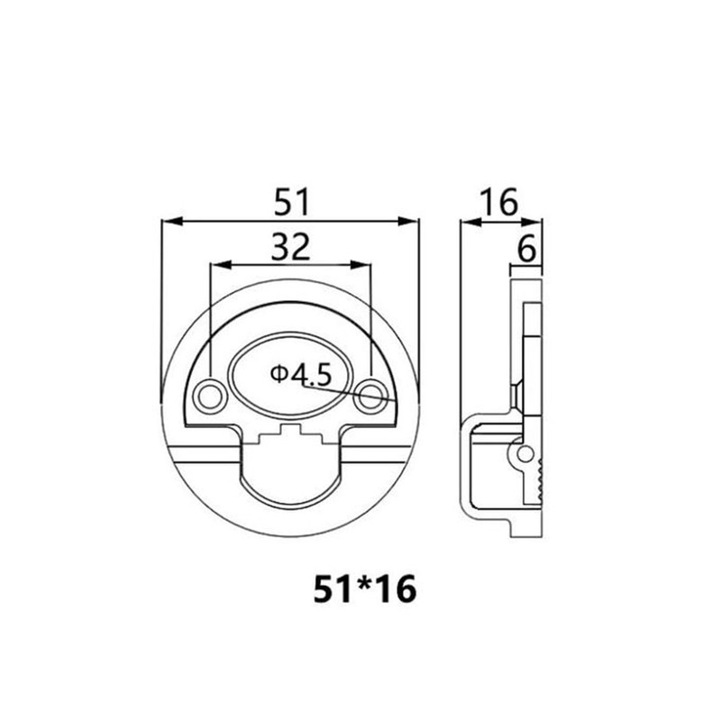 heyous Hidden Recessed Furniture Handle Stainless Steel 51x16mm Round Flush