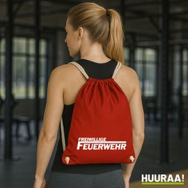 Huuraa Gym Bag Volunteer Fire Brigade Gift 12 Litres Cotton Volunteer Fire Brigade Gift Idea, Classic red, Unit size