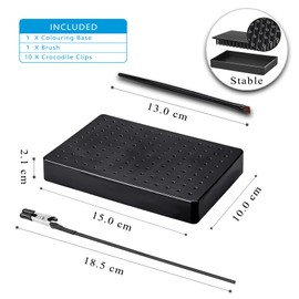 Ruimooto Model making accessories, 10 crocodile clips, 1 brush and 1 base. Robust and stable third hand. Ideal for model making accessories, airbrush accessories, paint stand and helping hand