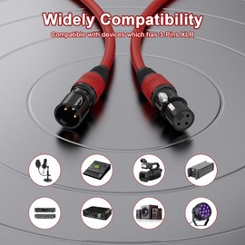 AuxLink XLR Cables 3ft, XLR Male to Female Gold-Plated 3 Pins Microphone Cable - 2Pack