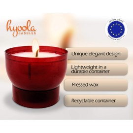 Hyoola Tea Lights Votive Candles Pack of 50 - Red Votive Candles Unscented in Plastic Cup - 7 Hour Burn Time Unscented Votive Candles - European Made