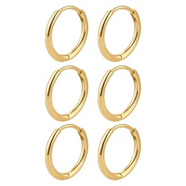 Mochity 3-7 Pairs of Hoop Earrings Silver Gold, 14K Gold-Plated Earrings, 316L Stainless Steel Earrings, Hypoallergenic Small Hoop Earrings, Women Men, Stud Earrings Gold Silver, Stainless Steel