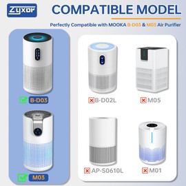 M03 Replacement Filter Compatible with MOOKA M03 & B-D03 Air Purifier, High-Efficiency Activated Carbon Filter & Pre-filter, 3-in-1 Filtration System, 2 Pack