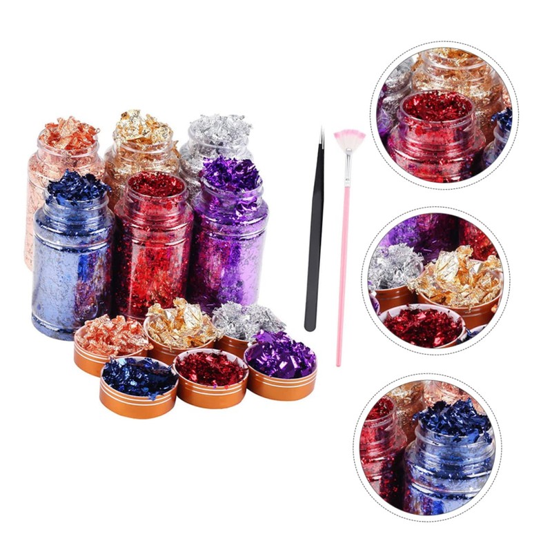 OHPHCALL Nail Art Stickers Gold Foil Sparkling Nail Wraps Ideal