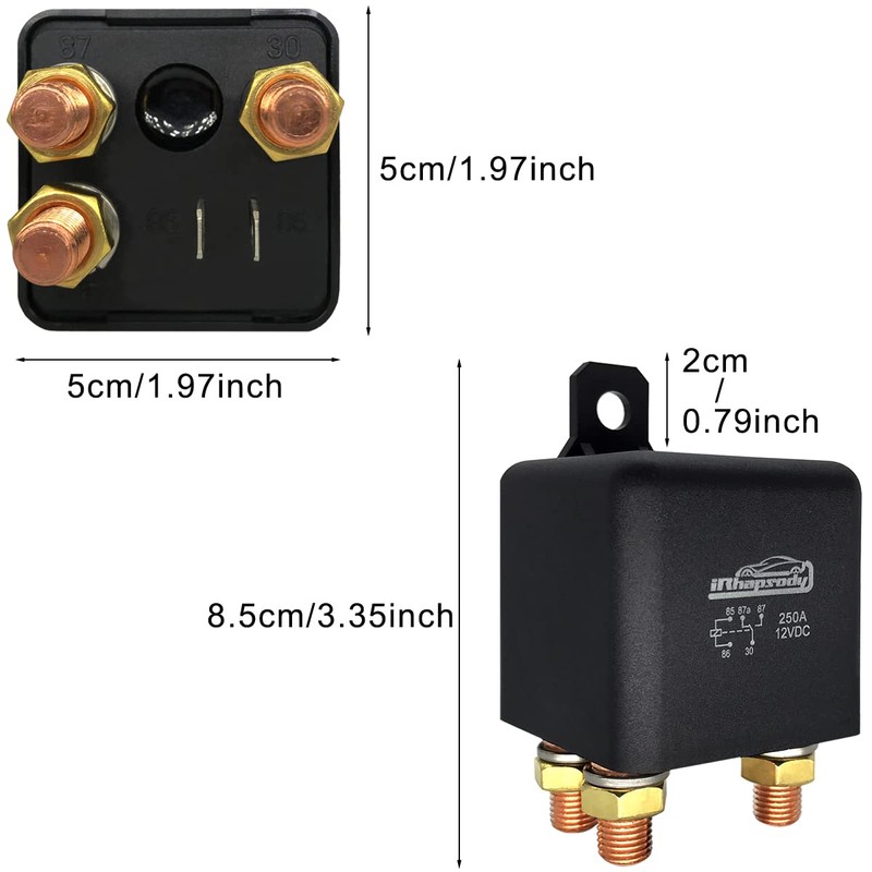 irhapsody Relay 250A, 12V Continuous Duty SPDT 5-pin High Power