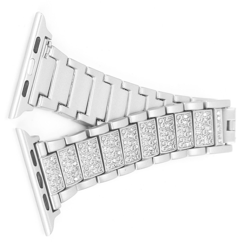 Watch Band Full Rhinestones Strap Metal Wristband Replacement Compatible for