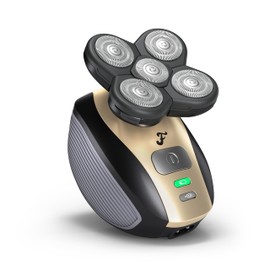 Freebird FlexSeries Electric Head & Body Hair Shaver - Mens Cordless Rechargeable Wet/Dry Skull Bald Head Back & Groin Waterproof Razor with Rotary Blades, Clippers, Nose Trimmer, Brush, Massager