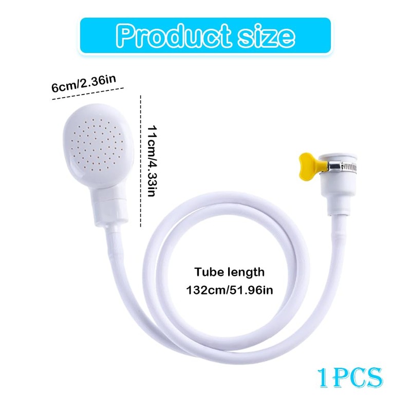 1.3 M Rubber Hose Bath Single Tap Shower Head, Push-On