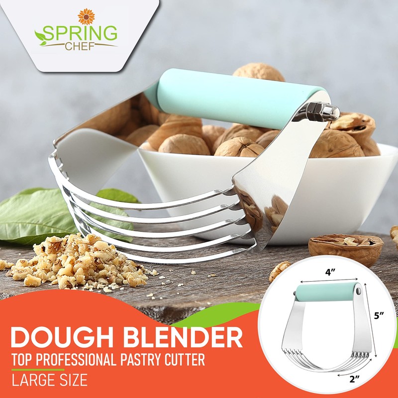 Spring Chef Large Mint Dough Blender - Stainless Steel Pastry