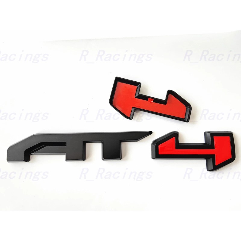 Auto Front Grill Matte Black Red AT4 OVERLAY Emblem 2023+