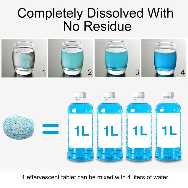 30 pcs Automotive Windshield Washer Fluid Effervescent Tablets,Screenwash Tablets,for Windows,