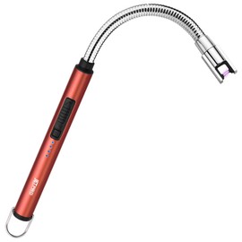 JETPRO Candle Lighters USB Rechargeable Arc Electric Lighter with 360° Flexible Neck for Candle BBQ Camping (Red)