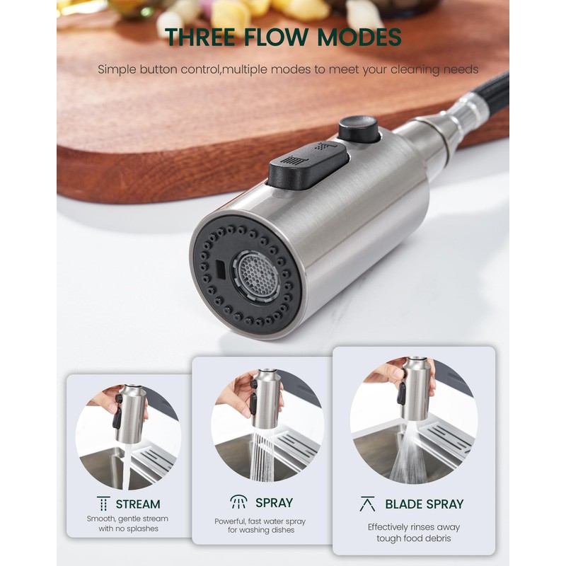 HEISOK Kitchen Faucet Spray Head Replacement, Pull Down Faucet Head
