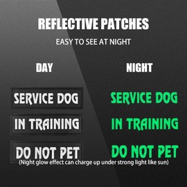 6pcs Service Dog Patches, Removable Hook & Loop Tactical Vest Patches for Harness Training, Do Not Pet, Durable Embroidered Working Badges for Dogs with Reflective Backing
