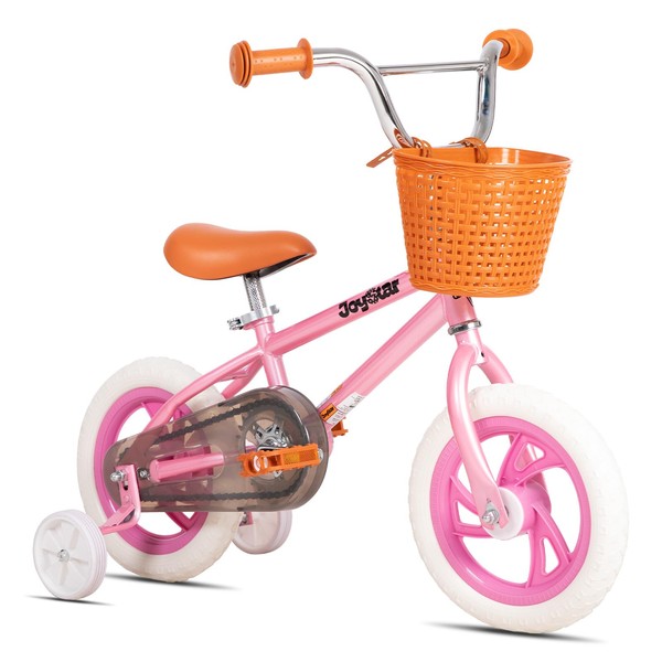 JOYSTAR 12 Inch Girls Bike with Training Wheels and Basket for 2 3 4 Years Old Kids BMX Bicycles Toddler Girl Bike Pink