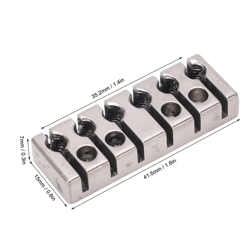 6 String Lock with Screws Metal Headless Guitar Bridge String