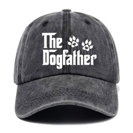 Jxubeuro The Dogfather,Funny Baseball Cap,Funny Hats,Dog Dad Baseball Cap,Dog Lover Hat Gifts for Men,Adjustable Cotton Baseball Cap for Men Black