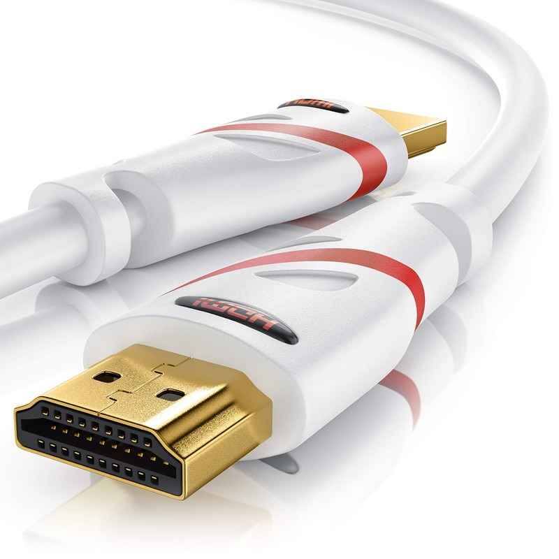 CSL- Ultra HD 4K HDMI Cable White/Red/Black V2 White