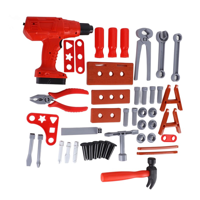 42pcs Kids Simulation Repair Tool Set Hammer Wrench Electric Drill
