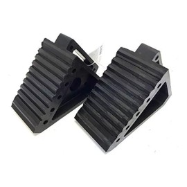 MaxxHaul Calza Cuña De Rueda De Goma Maciza Maxxhaul TOPE #70472 2pack Negro