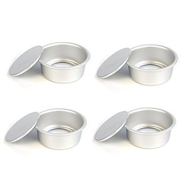 Flunyina 4-Inch Perfect Performance Aluminium Round Cake Pan Chiffon Cake Mold Baking Mould with Removable Bottom, Set of 8