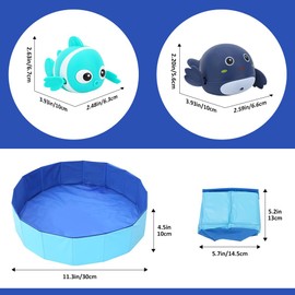 WALLFID Cat Pool Toys with Fish,Cat Water Toy,Portable Cat Splash Play Pool,Kitty Pool with Interactive Fish Toys,Interactive Toys for Bored Indoor Cats