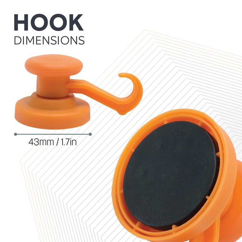FIRST4MAGNETS Orange Rubber Coated Neodymium Magnet with Swivel Hook for