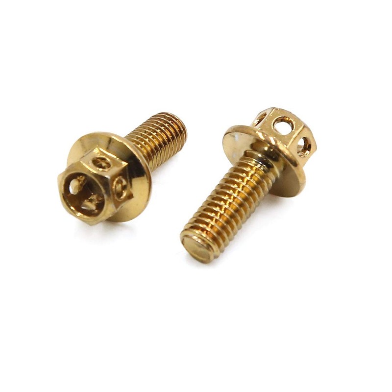 uxcell 14pcs Gold Tone M6 x 15 Motorcycle Stainless Steel