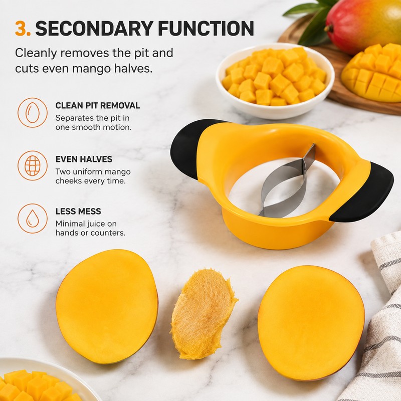 Mango Slicer & Pitter for Kitchen Prep – Stainless Steel