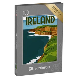 puzzleYOU: Jigsaw Puzzle 100 Piece "Ireland, Britain - Vintage Illustration"