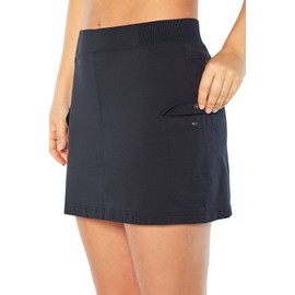 Balance Collection Womens Emily Woven Snap Pocket Skort, Black, X-Large