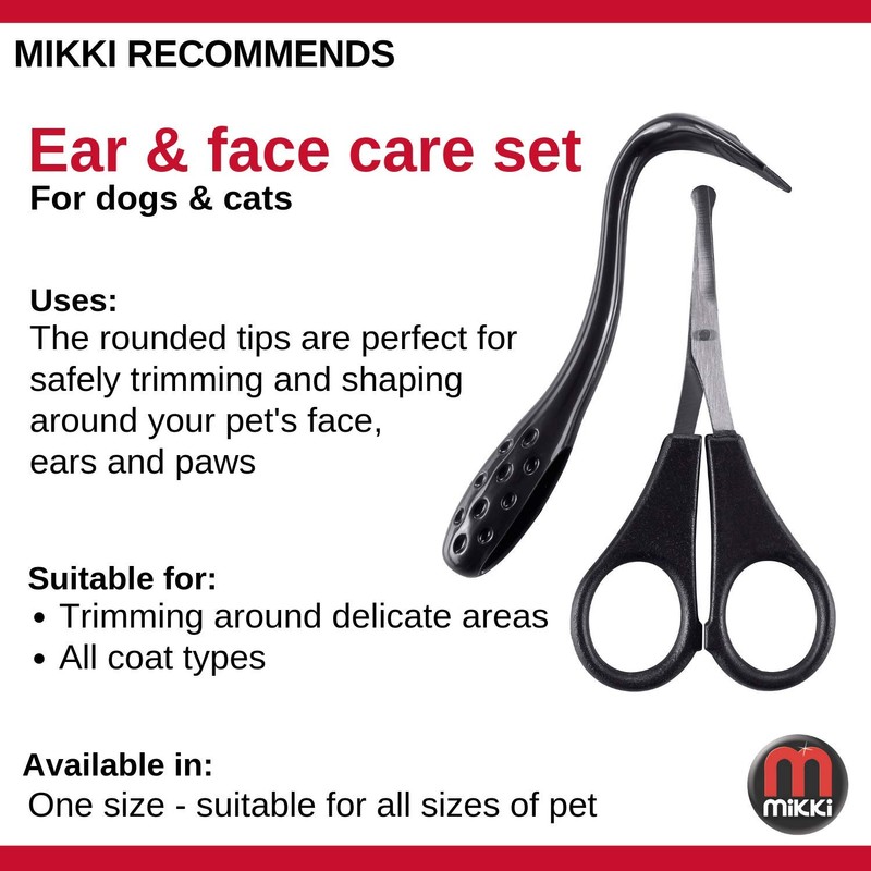 Mikki Dog, Cat Ear and Face Grooming Care Set -