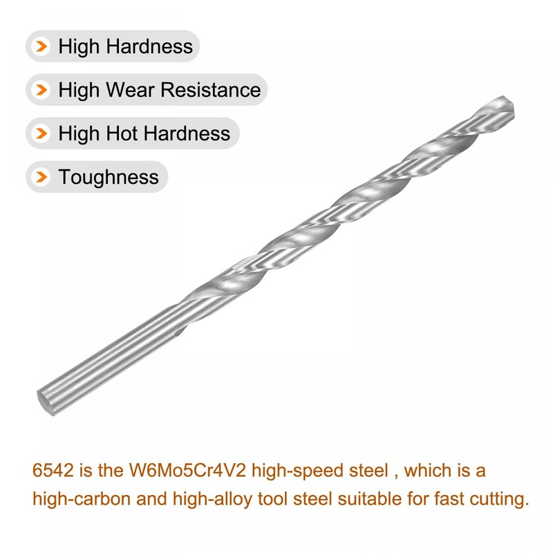 sourcing map 6542 High Speed Steel Straight Shank Twist Extra