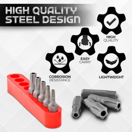 Torx Plus 5-Point Tamper-Proof Security Bits - 12Pc Torx Star 5 Point, Security Tamper Proof, Driver Bit Set TS7,8,9,10,15,20,25,27,30,40,45,50 Multifunction Damage/Shear Resistant Torque Kit