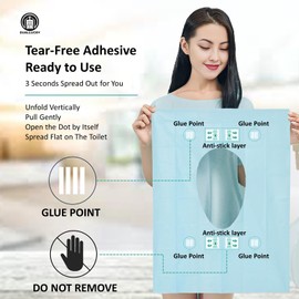 DUALLUCKY Toilet Seat Cover Disposable 60 Pack, Anti-Slip Waterproof Toilet Seat Liner for Kids Potty Training and Adult, Toilet Seat Mat Individually Wrapped, Travel Essentials for Public Restrooms