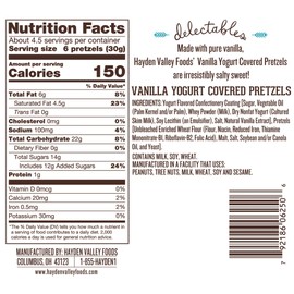 Hayden Valley Foods Vanilla Yogurt Flavored Covered Pretzels | 5oz Bags (Pack of 3) | No Artificial Flavors, Preservatives or Colors | Sweet Holiday White Snack