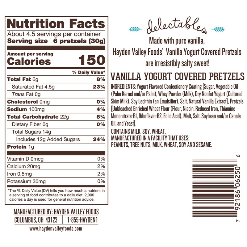 Hayden Valley Foods Vanilla Yogurt Flavored Covered Pretzels | 5oz