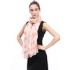Lina & Lily Squirrel Print Women's Scarf Shawl Wrap (Cream/Pink)