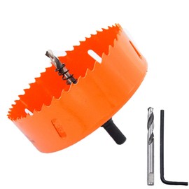 Hole Saw 115mm LAIWEI Hole Cutter, with 1 Drill and 1 Hex Key for Drilling Wood, PVC, etc., Drilling Tools 4-1/2" inch
