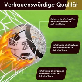 KWJEIULSOQ Football Size 5, Children's Unisex Durable Football Size 5, Football for Team, Football 5 Sizes for Amateur and Professional Teenagers and Adults