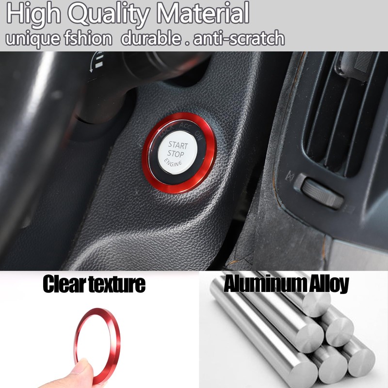 Moittellc Car Engine Start Stop Button Cover Compatible with Infiniti