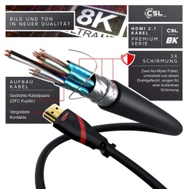 CSL- Ultra HD 4K HDMI Cable White/Red/Black V2, Black