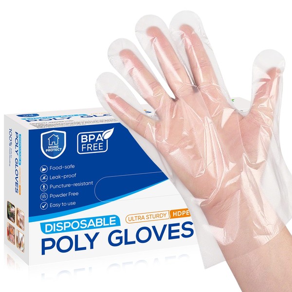 500 PCS Disposable Food Prep Poly Gloves - Premium Disposable