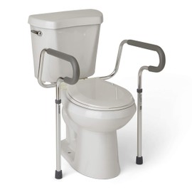 Medline's Guardian Toilet Safety Rail with Adjustable Height for Bathroom Safety, Toilet Assist, and Grab Bar