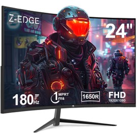 Z-Edge UG24 24-inch Curved Gaming Monitor 180Hz Refresh Rate, 1ms MPRT, FHD 1080 Gaming Monitor, R1650 Curved