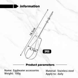 2 Pieces Replacement Egg Beaters, Electric Egg Beater Accessories, Stainless Steel Egg Beater, Whisk Replacement Parts, Universal Egg Beater, Mixing Device