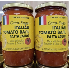 Trader Joe Caro Sugo Italian Tomato Basil Pasta Sauce 24.3oz 690g (Two Bottles)